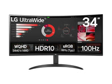 Load image into Gallery viewer, LG 34WR50QK-B.AEK 86.4 cm 34IN 3440 x 1440 pixels Wide Quad HD Black