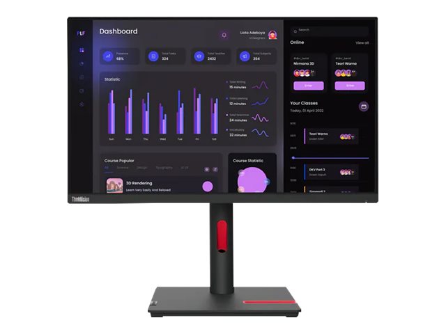 Lenovo ThinkVision T24i-30 63CFMATXUK 60.5 cm 23.8IN 1920 x 1080 pixels Full HD LED Black