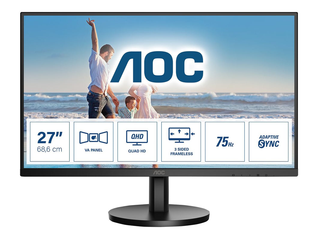 AOC Q27B3MA LED display 68.6 cm 27IN 2560 x 1440 pixels Quad HD Black