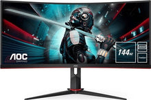 Load image into Gallery viewer, AOC CU34G2X/BK 34&quot; UWQHD FREESYNC 144HZ CURVED GAMING MONITOR
