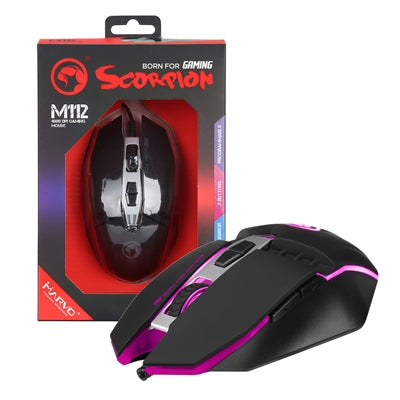 Marvo Scorpion M112 USB 7 Colour LED Black Programmable Gaming Mouse